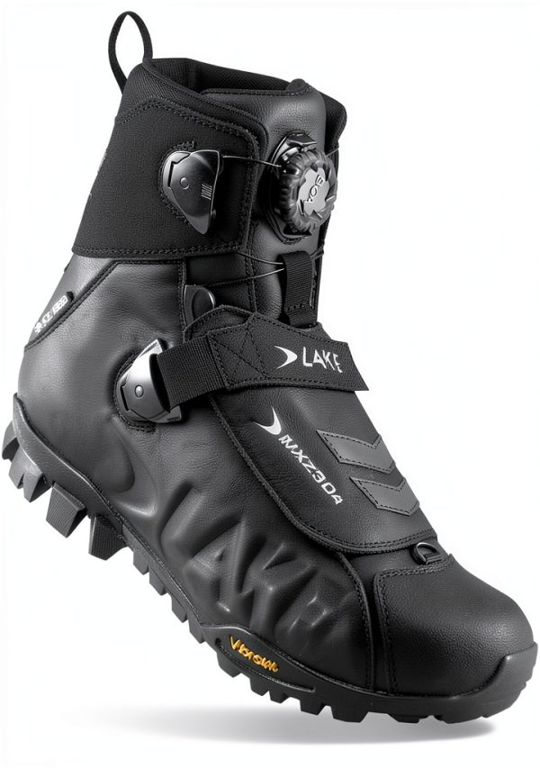 Lake Mens Cycling Shoes Black Leather-1
