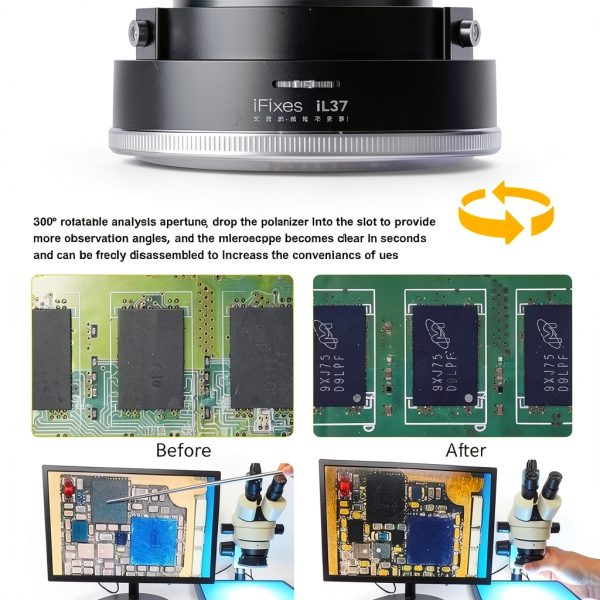 iFixes LED Ring Light Microscope Polarizer 96 LEDs-3