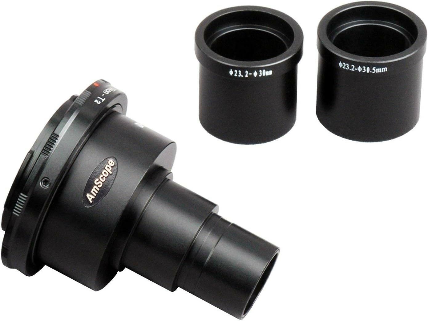 Installing Nikon SLR Style Microscope Adapter for Microscopy on a wooden desk