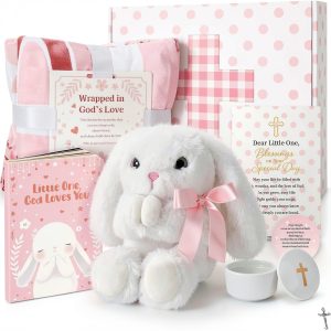 Cherish Baptism Gift Basket Sky Blue Cotton Set-0