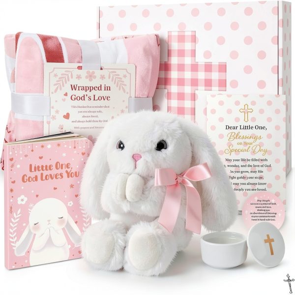 Cherish Baptism Gift Basket Sky Blue Cotton Set-0