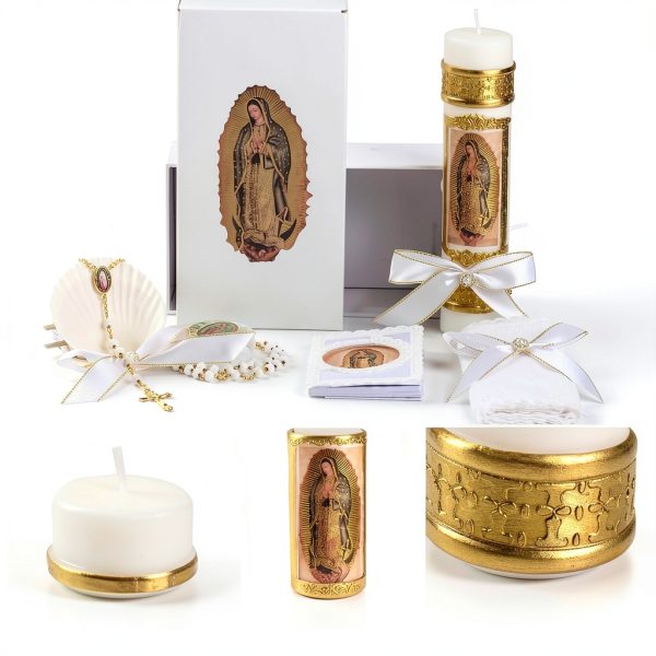 Baptism Candle Set Rotel White Votive Candle-2