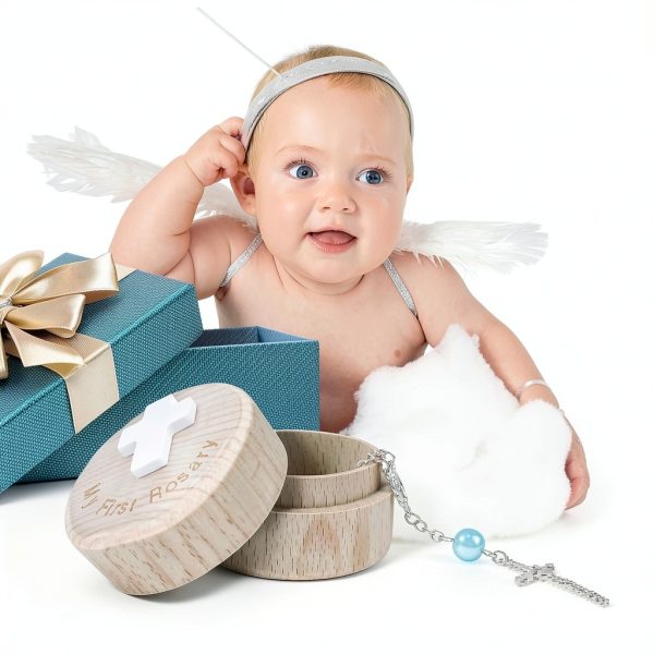Baby Blue Rosary Portable Wood-4