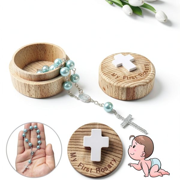 Baby Blue Rosary Portable Wood-2