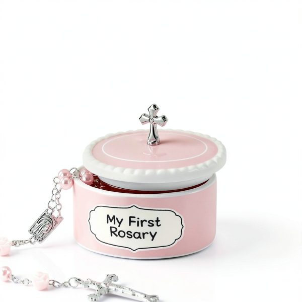 BlueRosary Baby Baptism Rosary Ceramic Box Pink-4