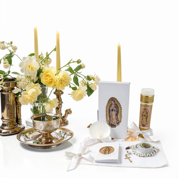Baptism Candle Set Rotel White Votive Candle-4