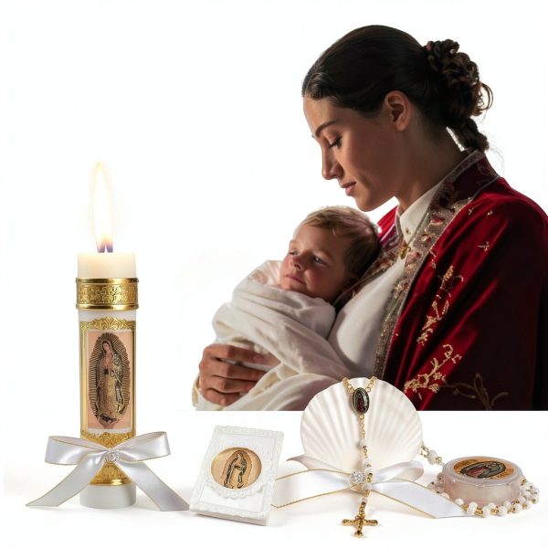 Baptism Candle Set Rotel White Votive Candle-5