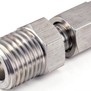 uxcell Compression Tube Fitting 1/4 NPT x 1/8" Tube OD Ferrule Steel-0