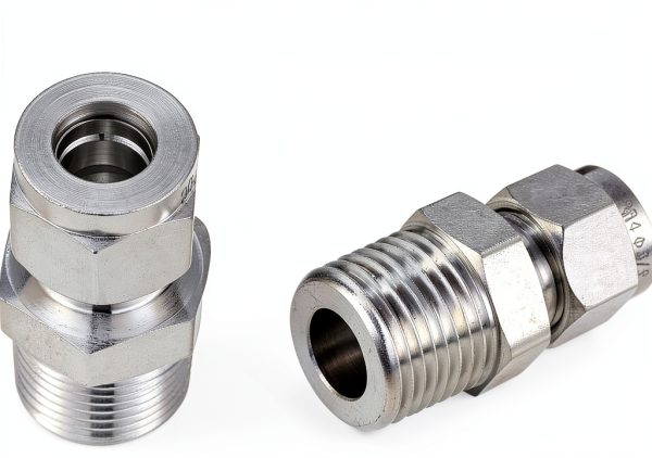 Compression Tube Fitting uxcell 1/2 NPT Male Stainless Steel 3/8" OD-2