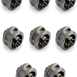 XSPC G1/4" to 3/8" ID Compression Fitting – Chrome Brass 8-Pack-0