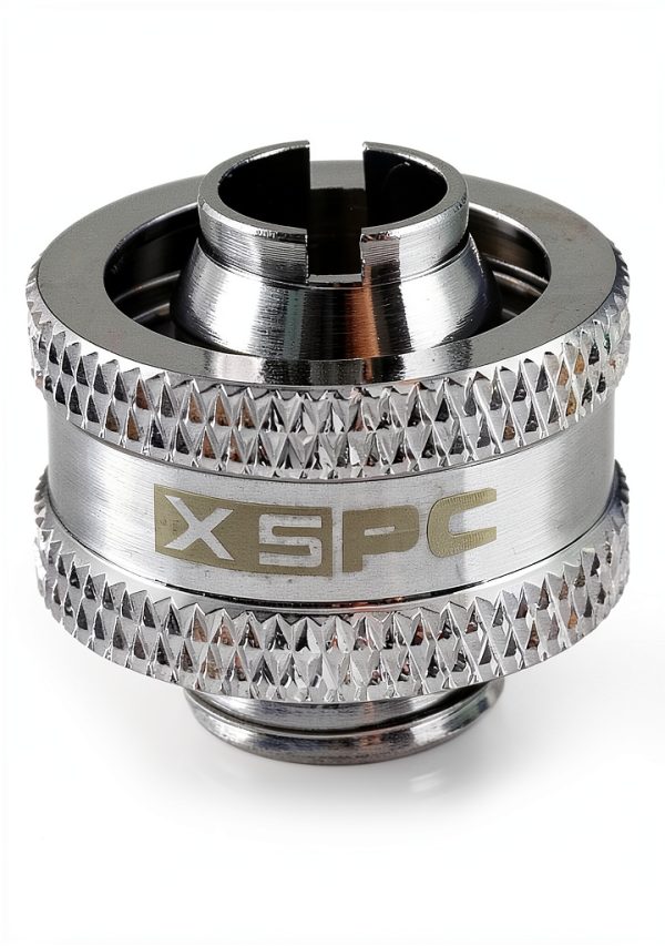 XSPC G1/4" to 3/8" ID Compression Fitting – Chrome Brass 8-Pack-1