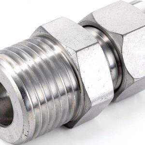 Compression Tube Fitting uxcell 1/2 NPT Male Stainless Steel 3/8" OD-0