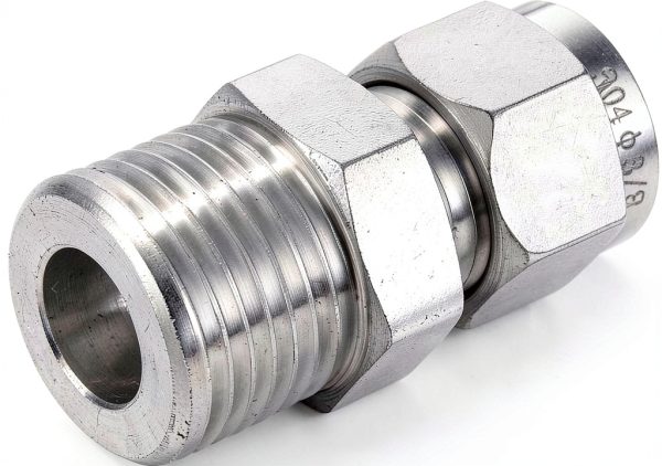 Compression Tube Fitting uxcell 1/2 NPT Male Stainless Steel 3/8" OD-0
