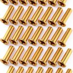 1/4 Brass Compression Fitting 50pcs Tube ID Insert Gold by FdcZeyxior-0