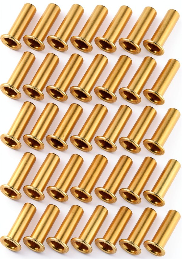 1/4 Brass Compression Fitting 50pcs Tube ID Insert Gold by FdcZeyxior-0