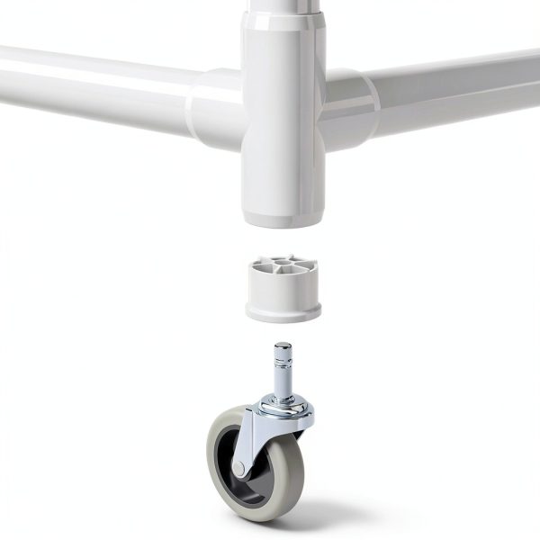 FORMUFIT 1-1/4" Caster PVC Fitting Adapter, White, 4-Pack-8